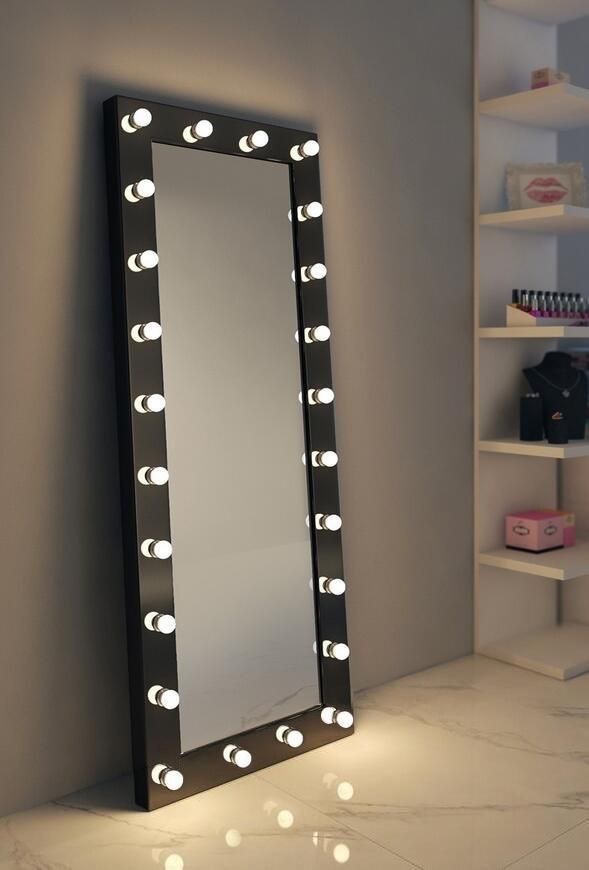 Oglinda cu becuri LED LumiSphere Black