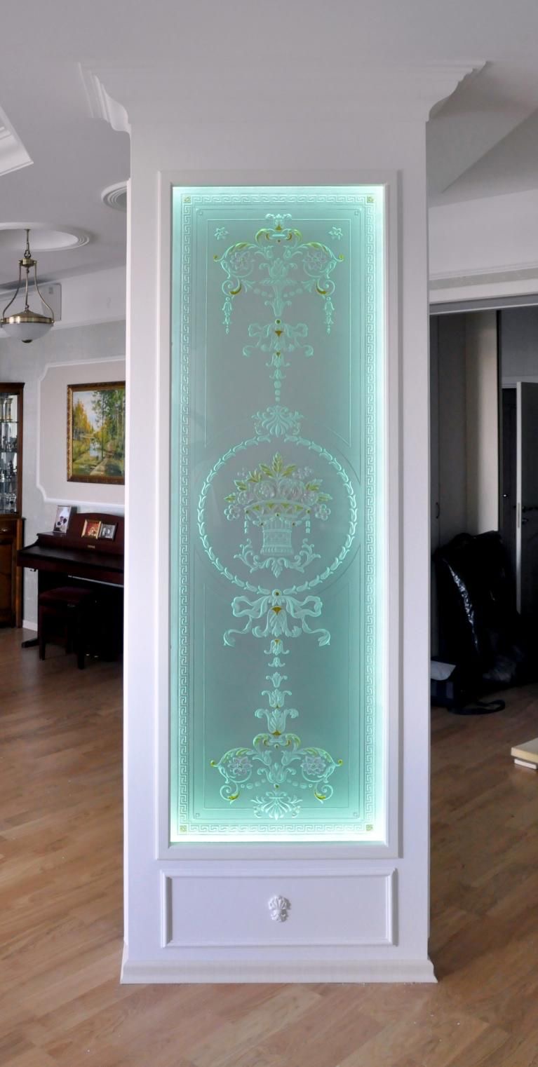 Sticla decorativa desen gravat Extra